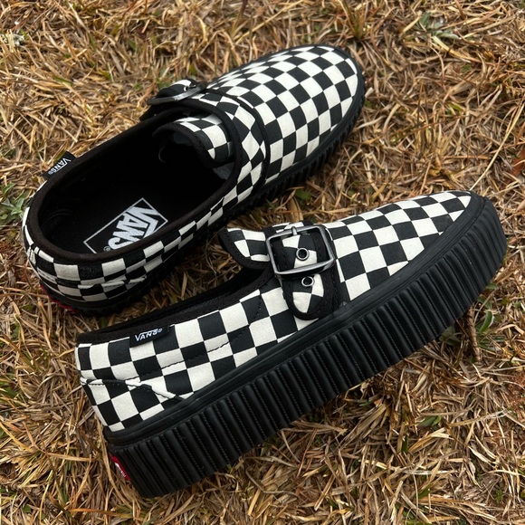 CLEAN Vans size 8 Womens Platform Creeper Mary Jane Checkerboard shoes - Picture 4 of 10